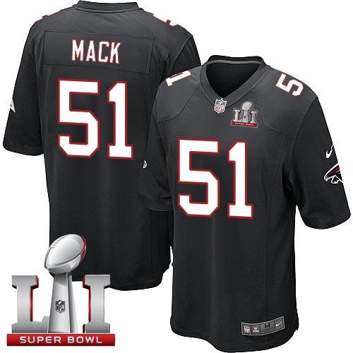 Nike Falcons #51 Alex Mack Black Alternate Super Bowl LI 51 Youth Stitched NFL Elite Jersey